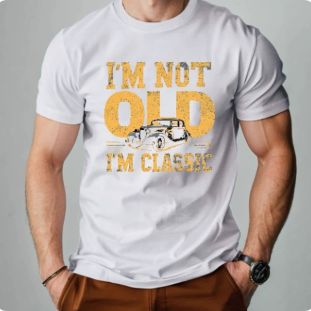 I'M NOT OLD I'M CLASSIC Men's Short-sleeved Printed T-shirt - Image 3