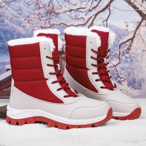 Winter Cotton Boots Outdoor Women's Fleece Lined Padded Warm Keeping Snow Boots