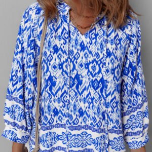 Blue Bohemian Print Leading Shirt Viscose