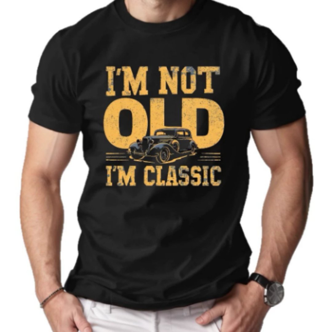 I'M NOT OLD I'M CLASSIC Men's Short-sleeved Printed T-shirt - Image 5