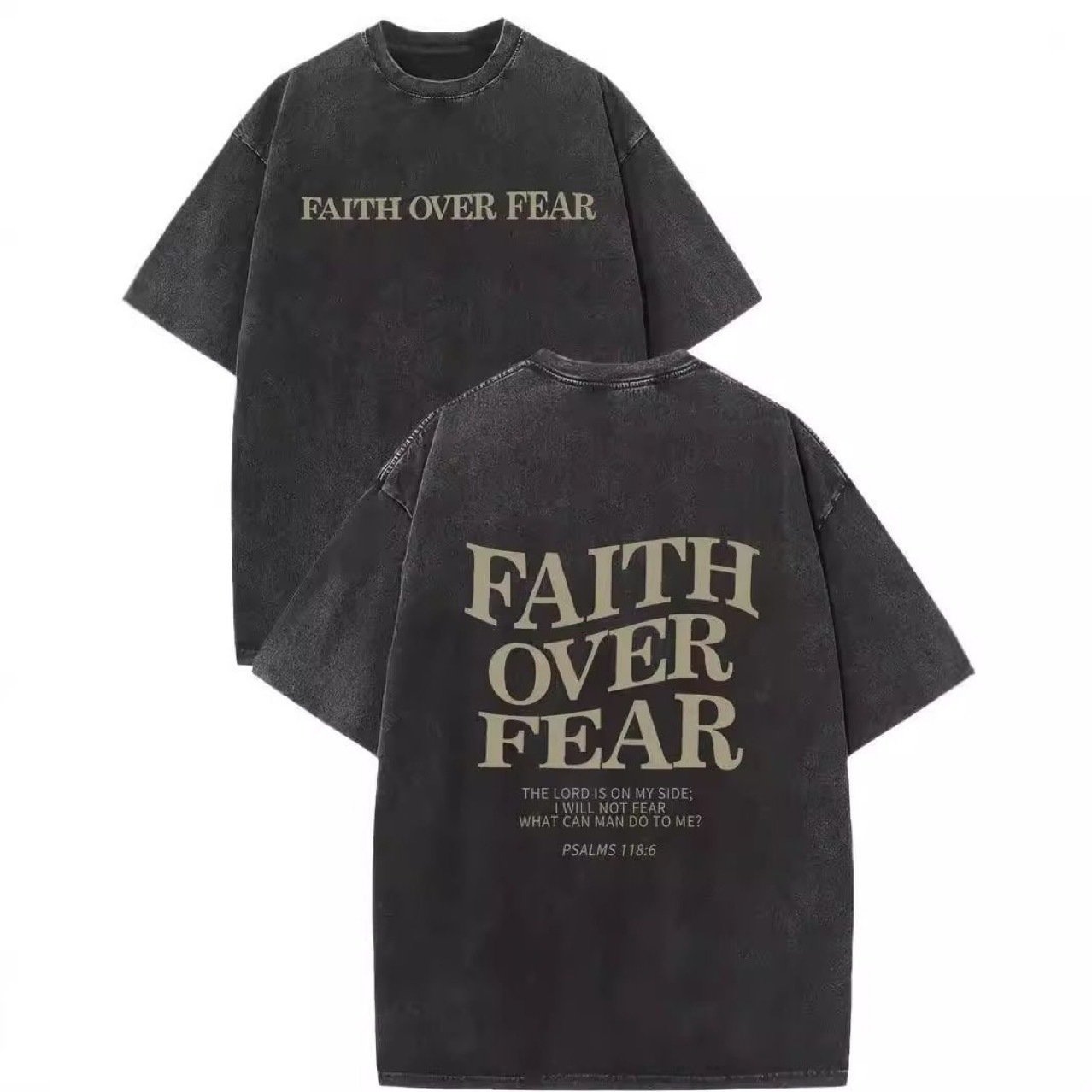 Faith Is Better Than Fear Men And Women Batik Retro Trendy T-shirt - Image 2