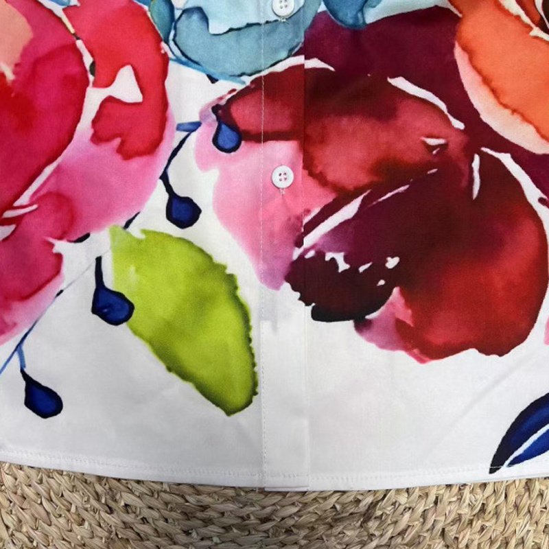 Women Long Sleeve Blouse With Colorful Floral Print - Chest Pocket Button-Up Shirt For Spring&Fall - Image 6